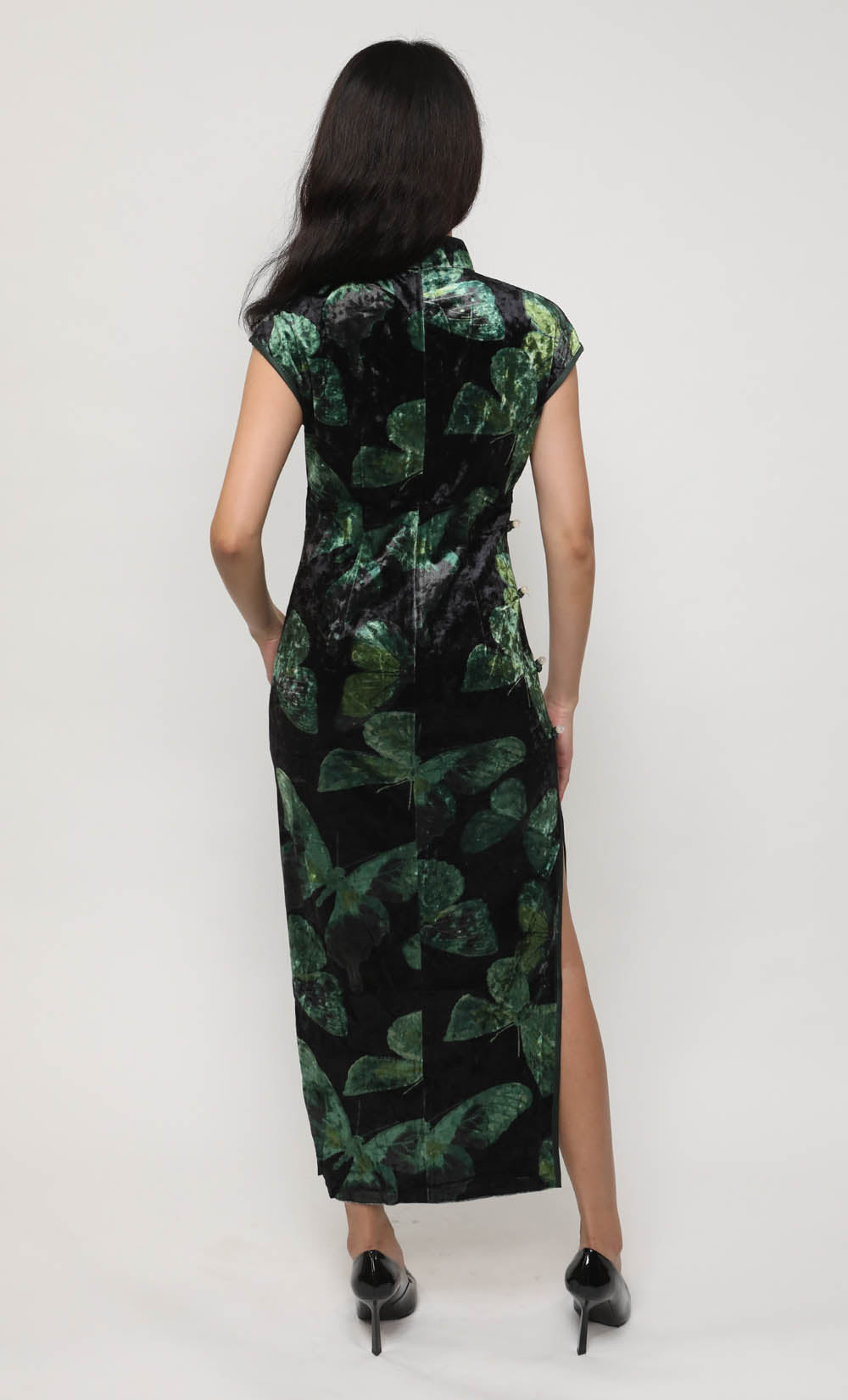 EMERALD BUTTERFLY VELVET CHEONGSAM