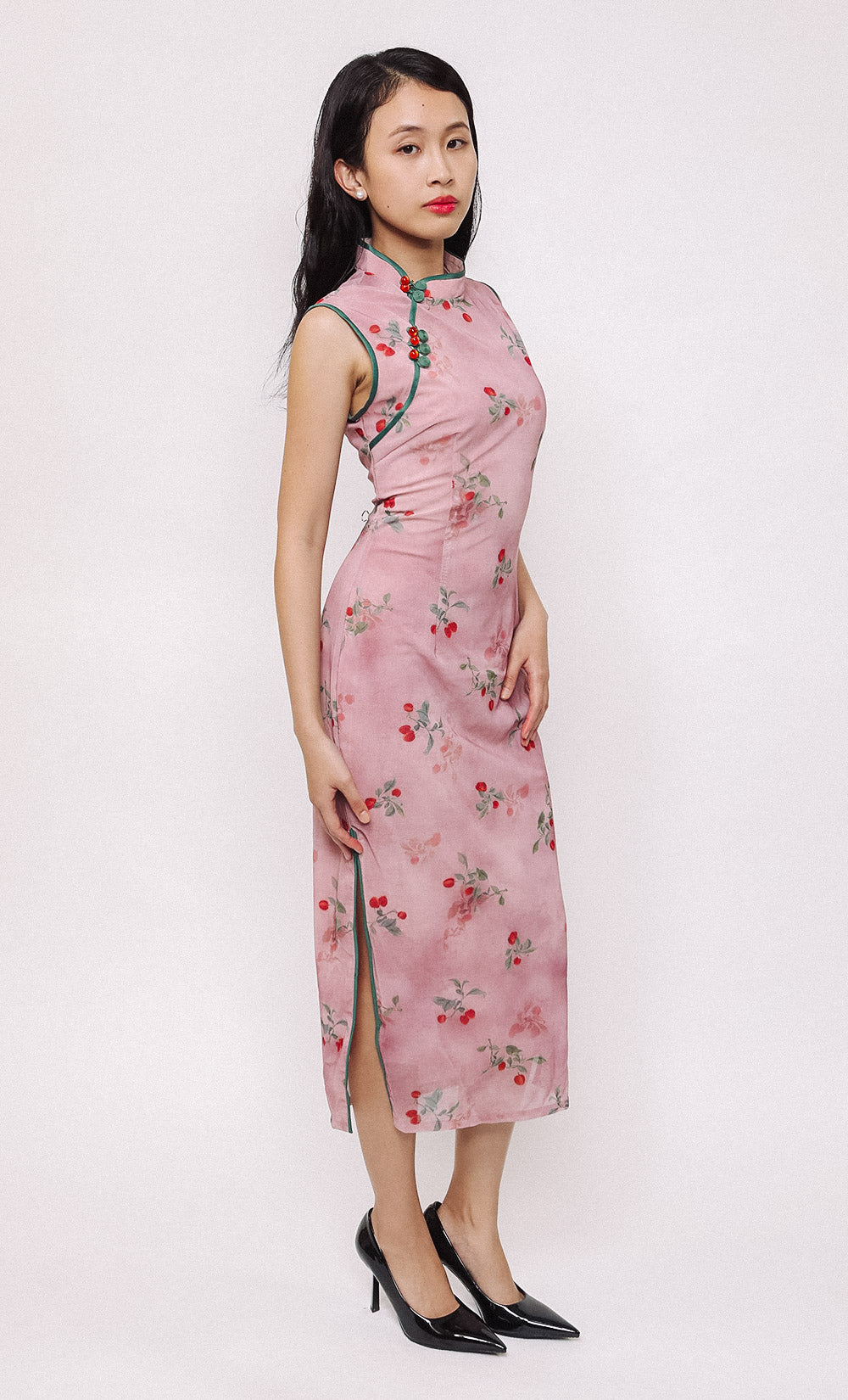 HAWTHORN HOUR SWISS-MESH CHEONGSAM