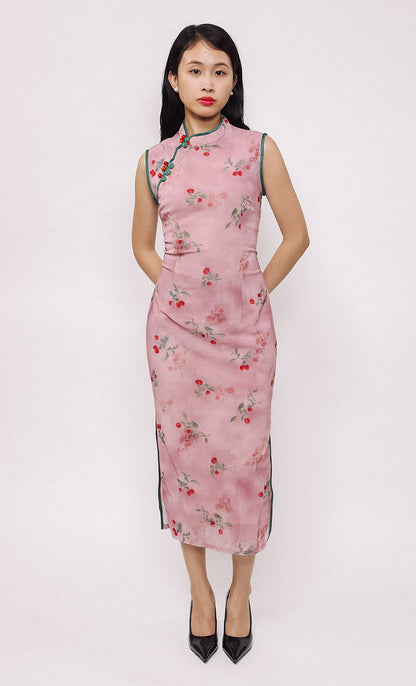 HAWTHORN HOUR SWISS-MESH CHEONGSAM