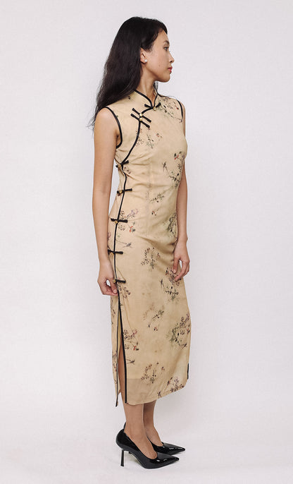 SABLE BOUGH SWISS-MESH CHEONGSAM