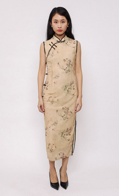 SABLE BOUGH SWISS-MESH CHEONGSAM