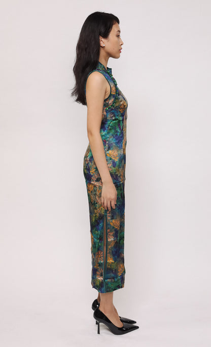 BOTANIC BLOOM SILK-BLEND CHEONGSAM